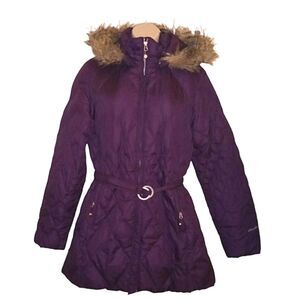 Eddie Bauer Burgundy Down Jacket Coat Size Medium